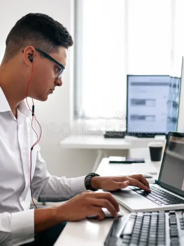 application-developer-working-computer-office-software-sitting-his-desk-laptop-wearing-earphones-man-spectacles-119715604 application-developer-working-computer-office-software-sitting-his-desk-laptop-wearing-earphones-man-spectacles-119715604